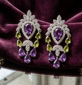 Amethyst Lime Crystal Jewellery Set