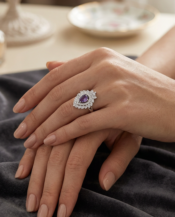 Amethyst Lime Crystal Jewellery Set